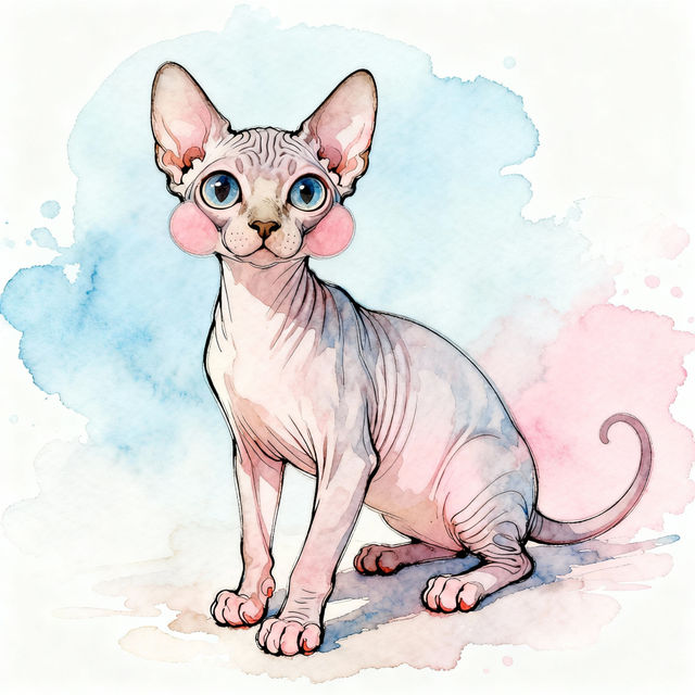 Hairless Cat Drawings - AI Generated gallery
