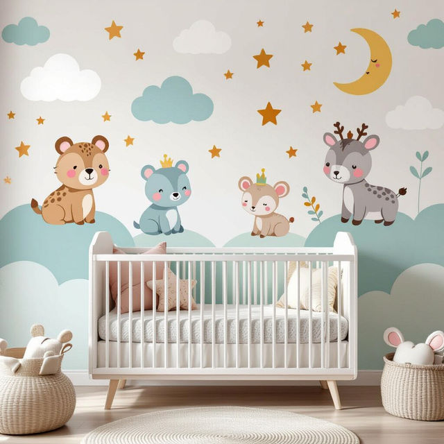 Nursery Peel and Stick Wallpaper - AI Generated gallery