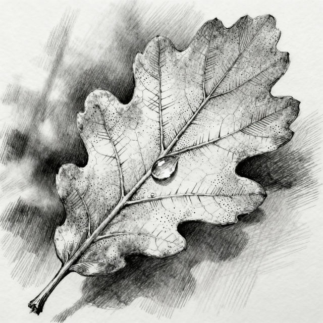 Oak Leaf Drawings - AI Generated Art gallery
