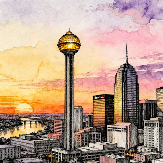 Dallas Skyline Drawing gallery