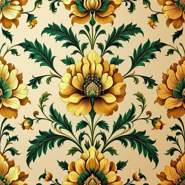 Gold Floral Wallpaper - AI Generated gallery