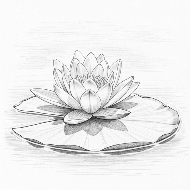 Beautiful Water Lily Drawings Created with AI gallery