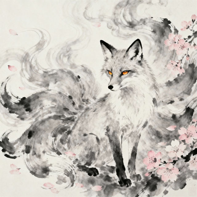 Kitsune Drawings - AI Generated gallery