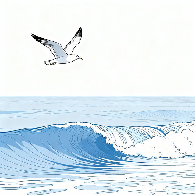Simple Ocean Drawings - AI Generated gallery