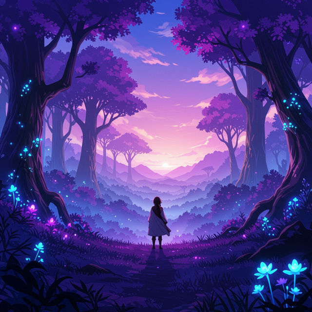 Purple Anime Wallpaper - Made With AI gallery