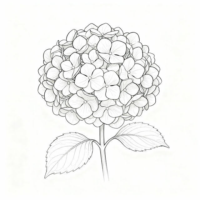 Hydrangea Drawing Easy gallery