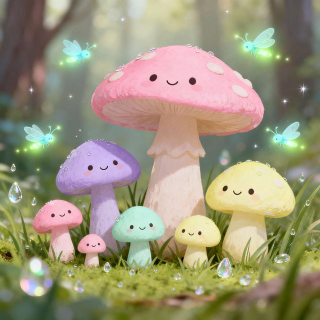Cute Mushroom Drawings gallery