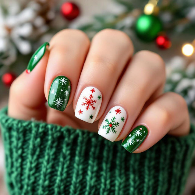 Simple Christmas Nail Art gallery