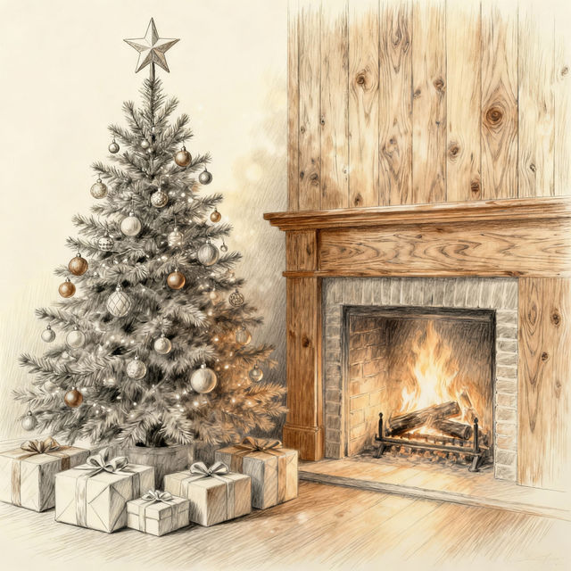 Pencil Christmas Drawings gallery