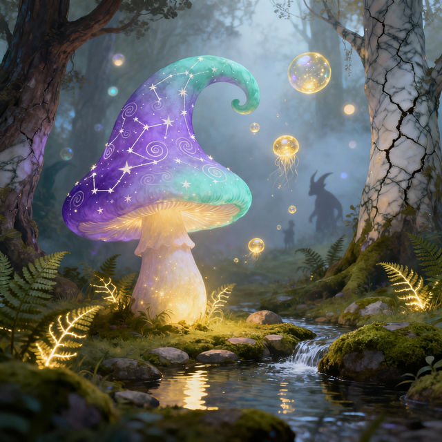 Drawing Of A Mushroom - AI Generated gallery