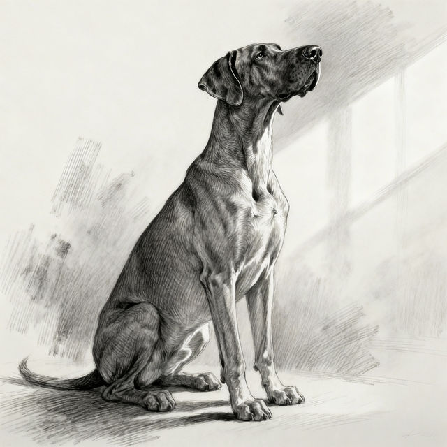 Great Dane Drawings - AI Generated gallery