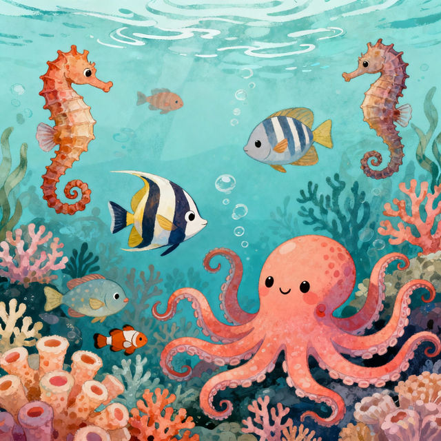 Ocean Animal Drawings gallery