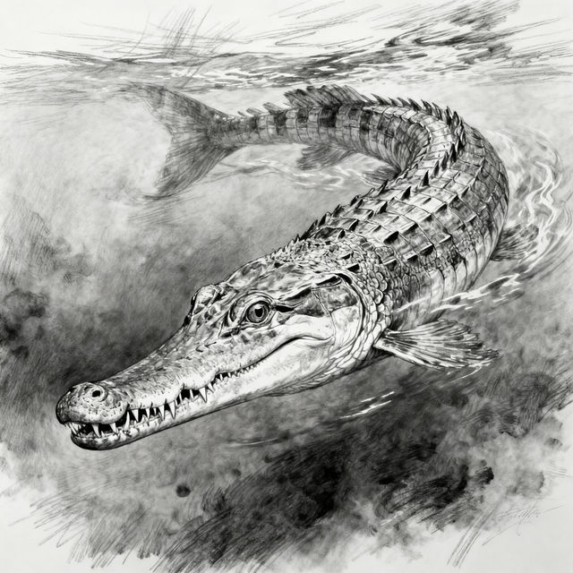 Alligator Gar Drawing gallery