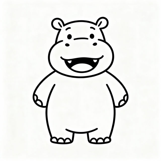 Hippo Drawing Easy gallery