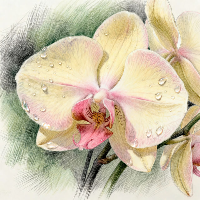 Realistic Orchid Drawings gallery