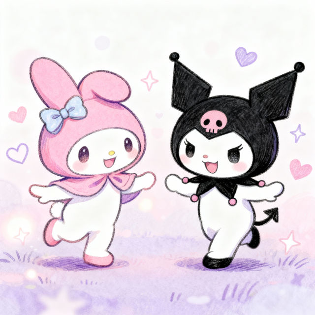 My Melody and Kuromi Drawings - AI Generated Art gallery