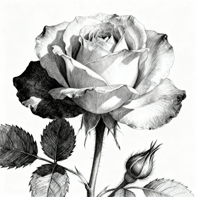 Realistic Flower Sketches - AI Generated gallery