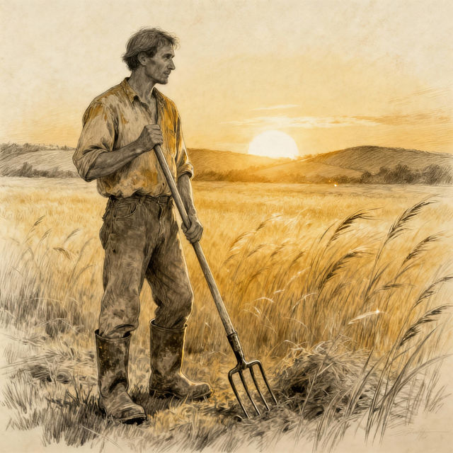 Drawing Of A Farmer gallery