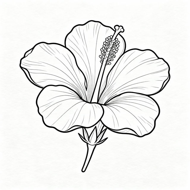 Easy Hibiscus Flower Drawing gallery