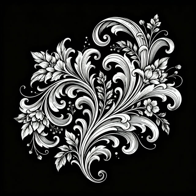 White On Black Drawings - AI Art gallery
