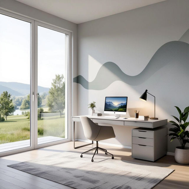 Home Office Wallpaper - AI Generated gallery