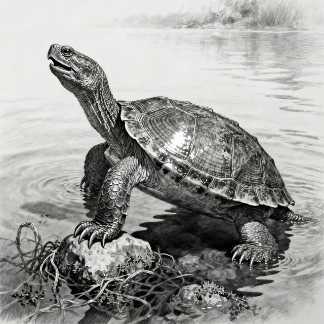 Snapping Turtle Drawings - AI Generated gallery