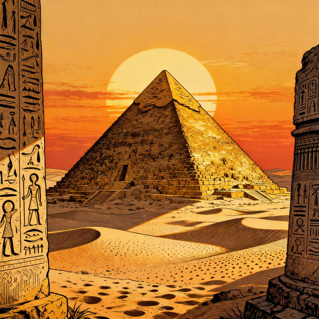 Pyramid Drawings - AI Generated gallery