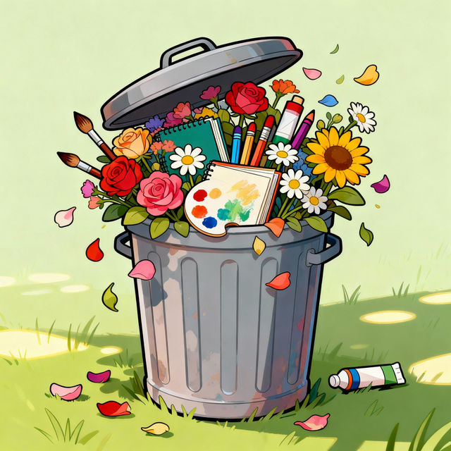Trashcan Drawings - Made With AI gallery