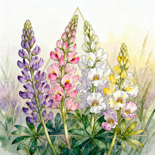 Lupine Drawings - AI Generated Art gallery