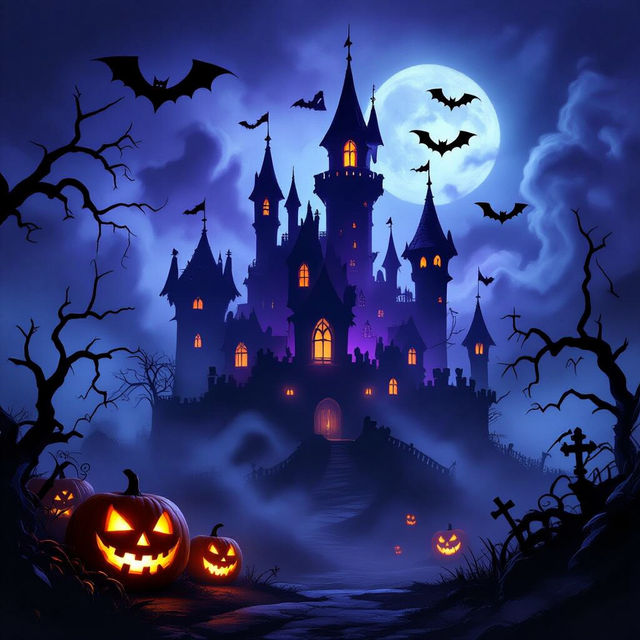 Purple Halloween Wallpaper - AI Generated gallery