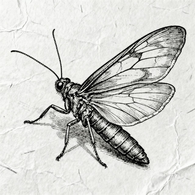 Dragonfly Sketch - AI Generated gallery