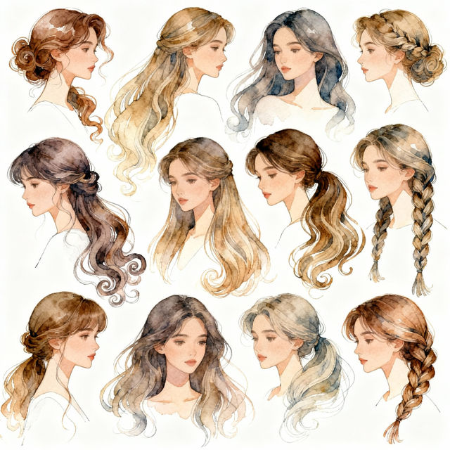 Aesthetic Hair Drawing Ideas gallery