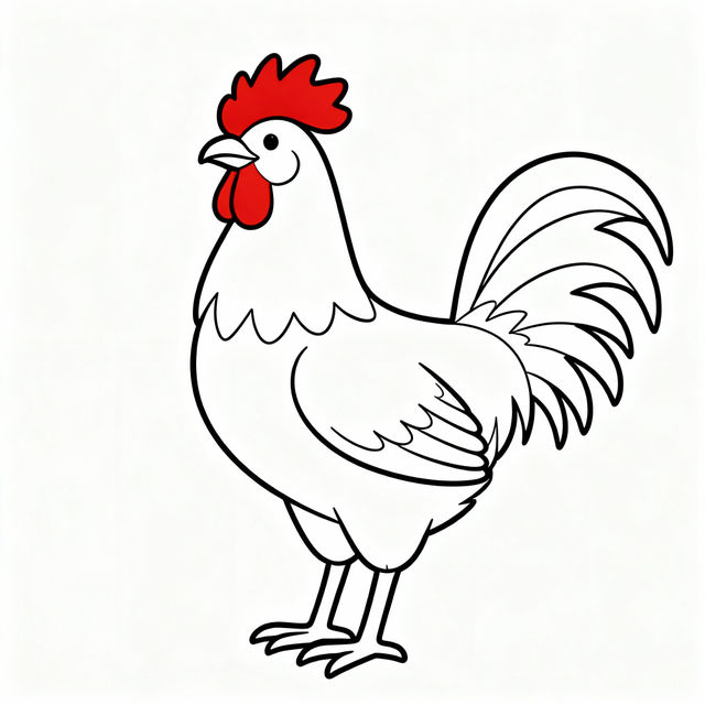 Rooster Drawing Easy gallery