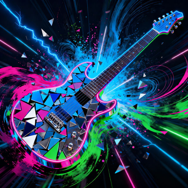 Abstract Guitar Drawings - AI Art gallery