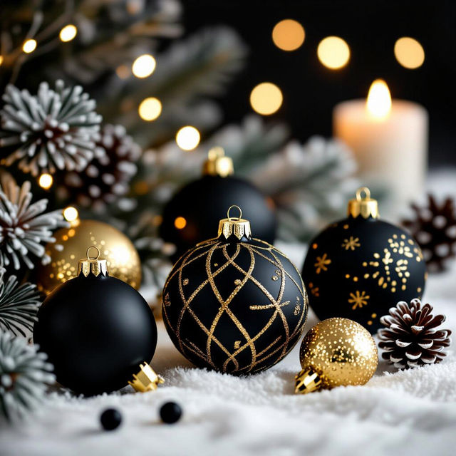 Merry Christmas Black Images - AI Generated gallery