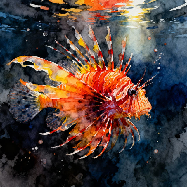 Lion Fish Drawings - AI Generated Art gallery