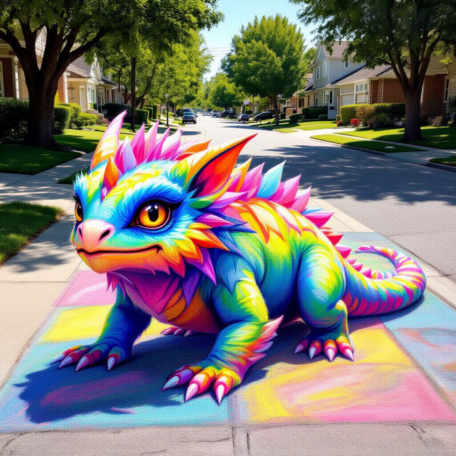 Sidewalk Chalk Art - Created With AI gallery