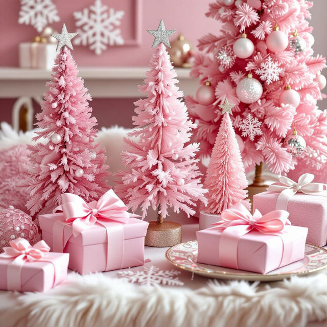 Pink Christmas Wallpaper - Preppy Style gallery