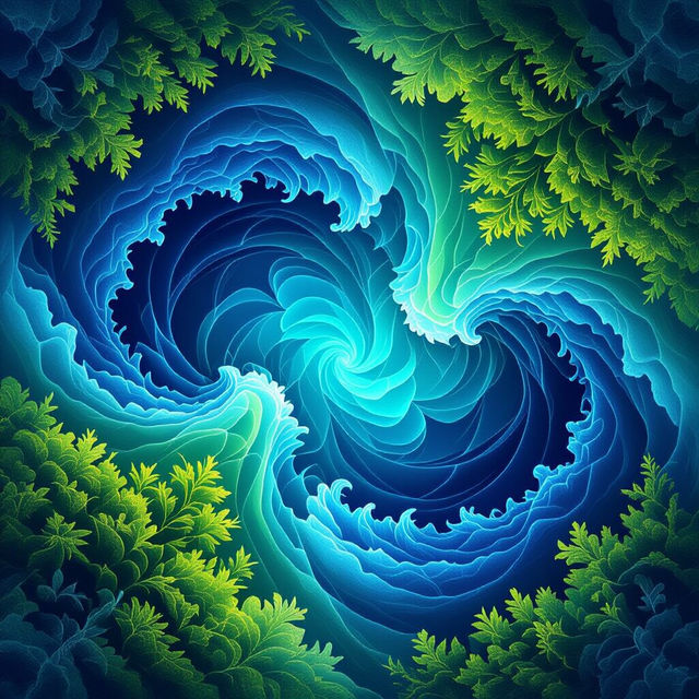 Blue Green Wallpaper - AI Generated gallery