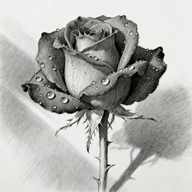 Rose Flowers Drawing gallery