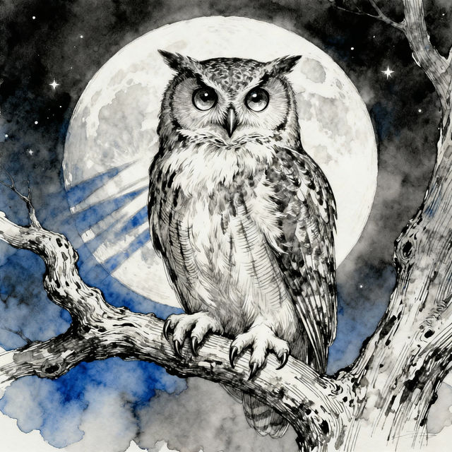 Owls Drawing - AI Generated Art gallery