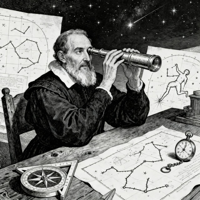 Galileo Galilei Drawings - AI Generated gallery