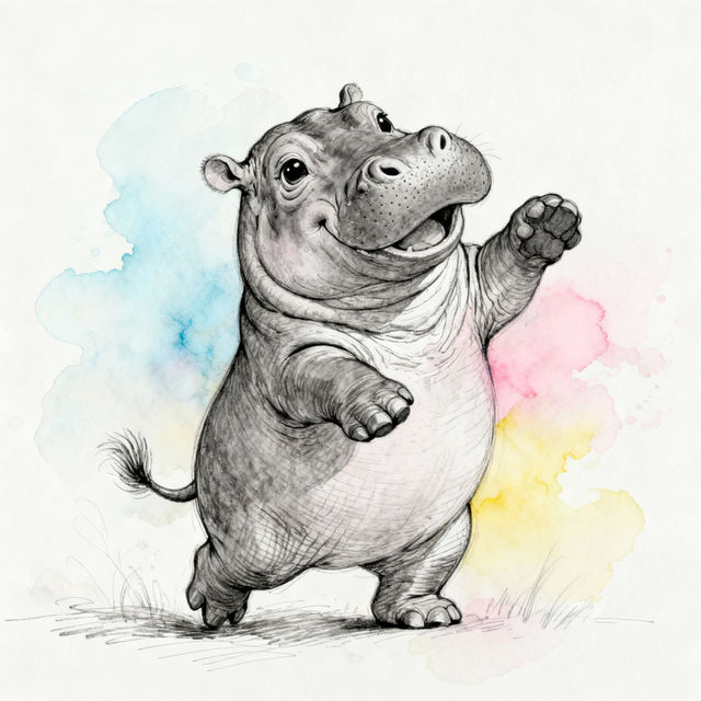 Hippopotamus Drawings - Created with AI gallery