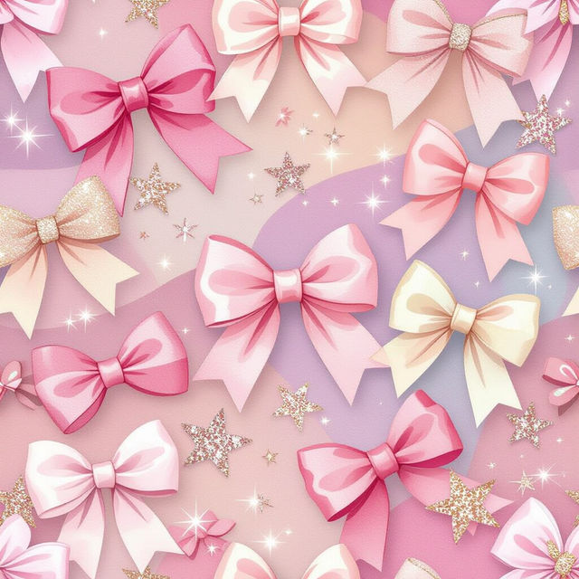 Aesthetic Cute Pink Bow Wallpaper gallery