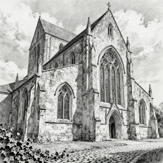 Church Drawings - AI Generated Art gallery