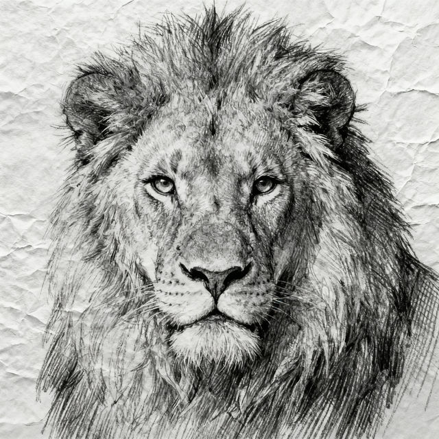 Lion Sketch Drawing gallery