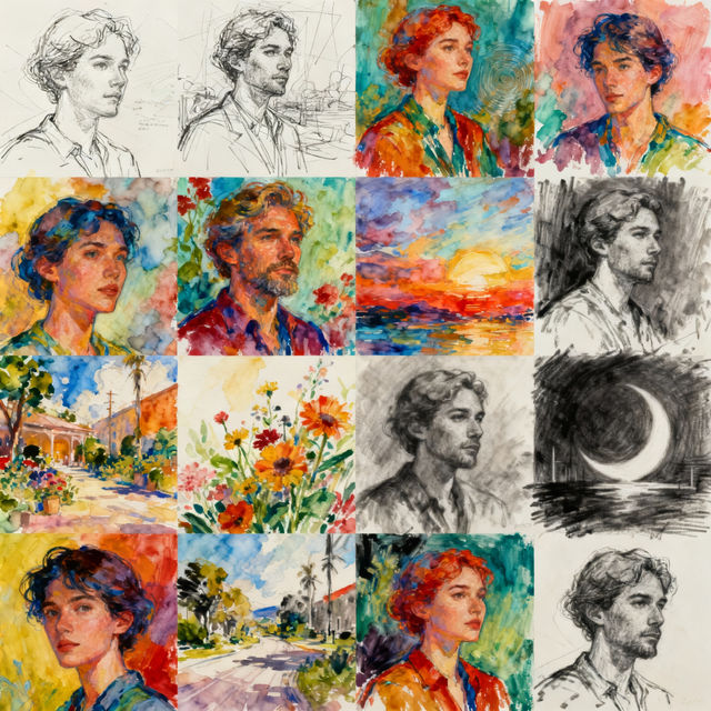 Explore Various Drawing Styles with AI gallery