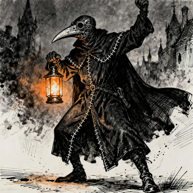 Plague Doctor Drawings - AI Generated gallery