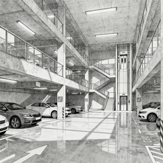 Parking Lot Drawings - Created with AI gallery
