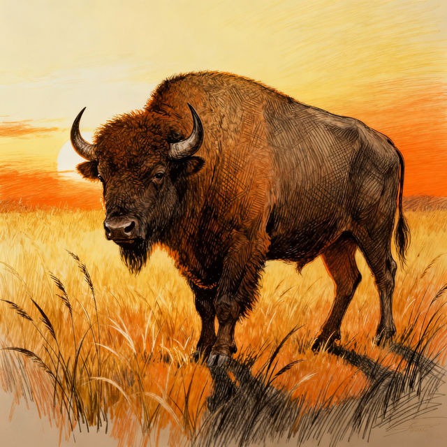Buffalo Drawings - AI Generated gallery